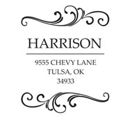 Custom Swirl Design Address Stamp